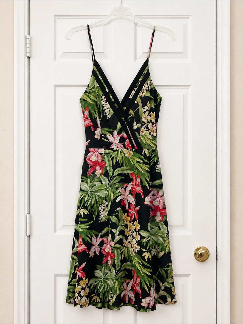Tommy Bahama Black Tropical Floral Midi Dress